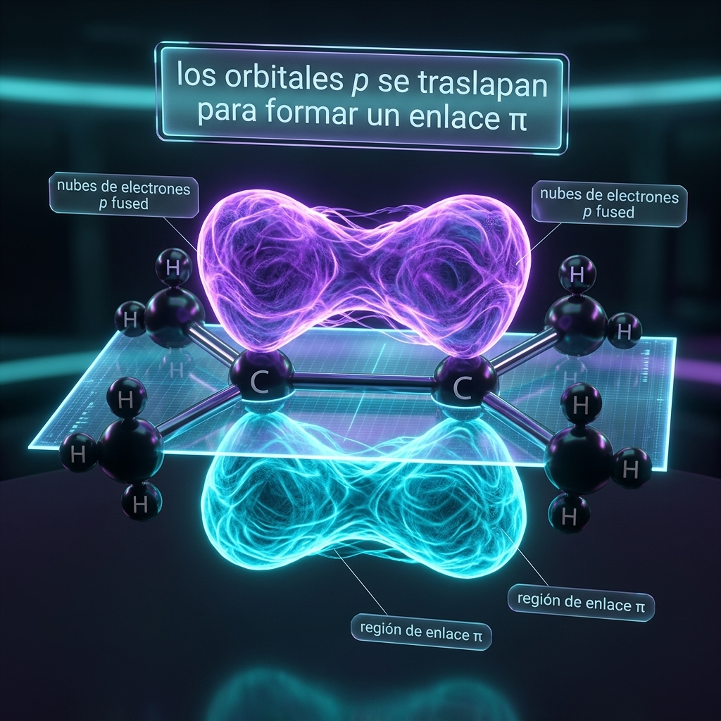 Formación del enlace pi por traslape de orbitales p