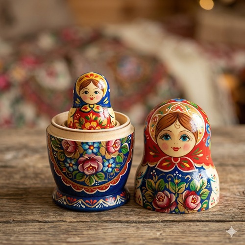 Analogía de muñeca rusa Matrioska para orbitales atómicos anidados