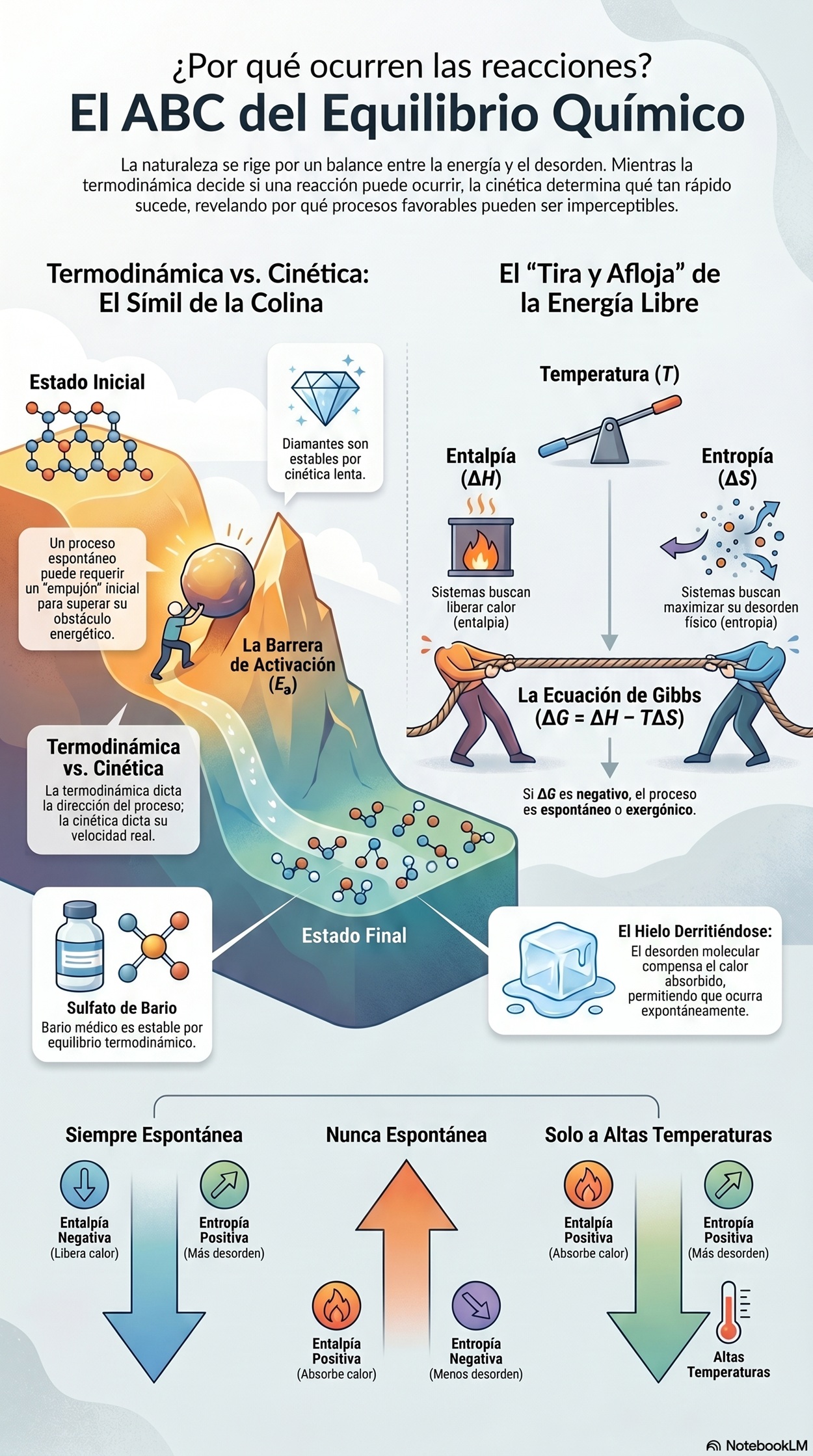 Infografía sobre introducción al equilibrio químico